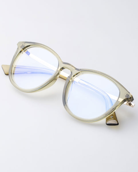 The Book Club 'Night Team Crazy For' Blue Light Reading Glasses - Crystal Olive | PRESENCE Paris