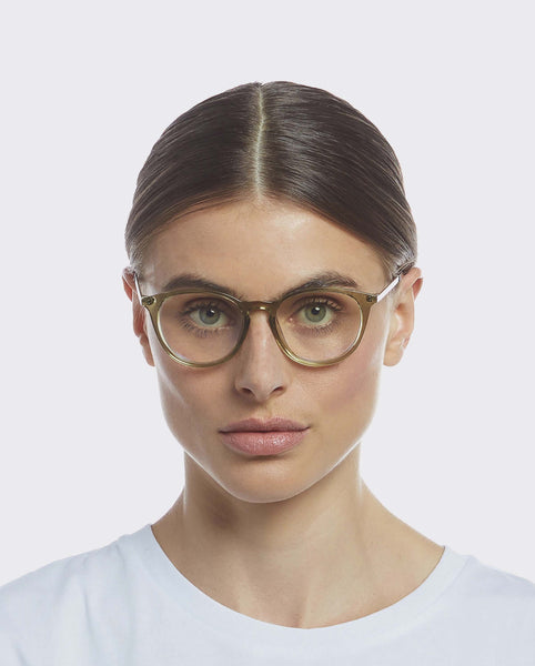 The Book Club 'Night Team Crazy For' Blue Light Reading Glasses - Crystal Olive | PRESENCE Paris