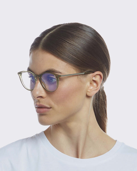 The Book Club 'Night Team Crazy For' Blue Light Reading Glasses - Crystal Olive | PRESENCE Paris