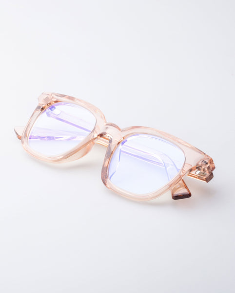 The Book Club 'The Snatcher In Black Tie' Blue Light Reading Glasses - Blush | PRESENCE Paris