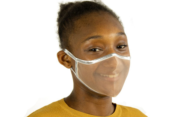 SUPERXULA Silver - Certified Transparent Reusable Face Mask with Shiny Silver Trim - PresenceConcept.com