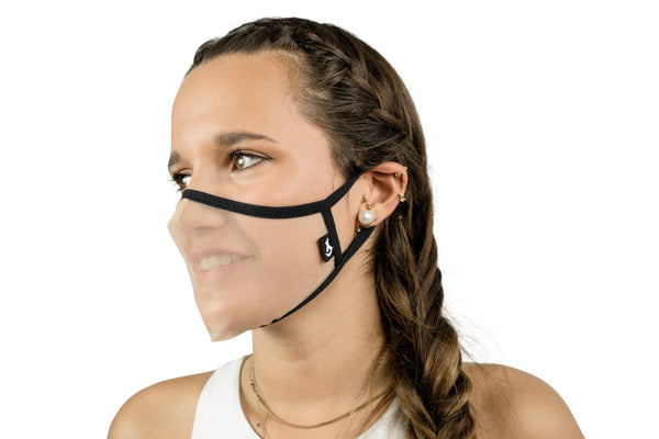  XULA Black L - Reusable Transparent Mask with Black Trim - PresenceConcept.com