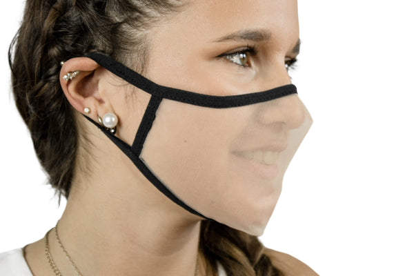  XULA Black L - Reusable Transparent Mask with Black Trim - PresenceConcept.com
