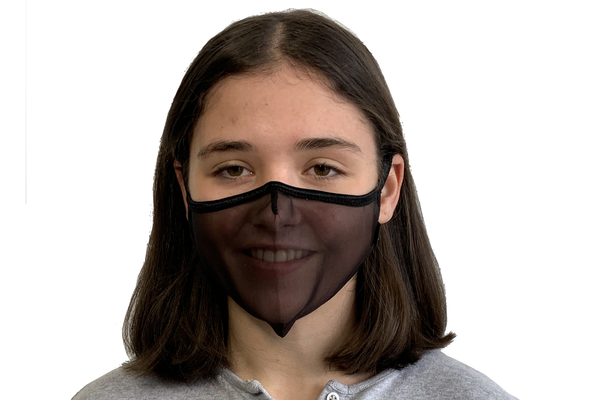 XULA 2 Black - Certified Reusable Transparent Mask with Black Fabric & Black Trim - PresenceConcept.com