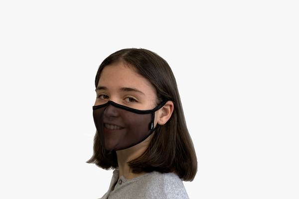 XULA 2 Black - Certified Reusable Transparent Mask with Black Fabric & Black Trim - PresenceConcept.com