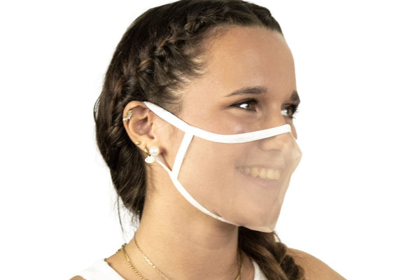 XULA White - Reusable Transparent Face Mask with White Trim - PresenceConcept.com