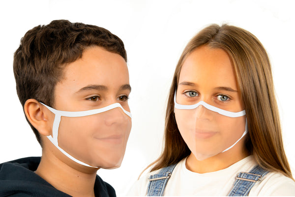 XULA White - Reusable Transparent Face Mask with White Trim - PresenceConcept.com