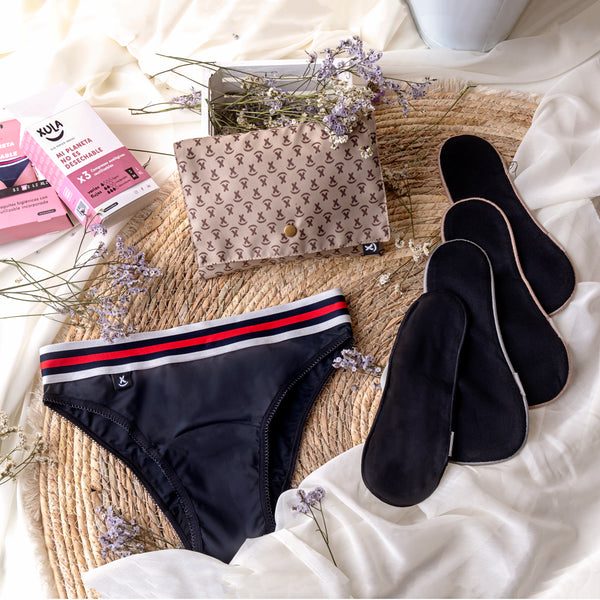 XULA Eco Period Underwear | Emma Rubi Panty + Moderate Flow Pad Pack